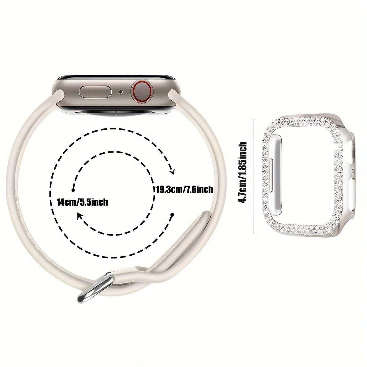 سوار رياضي + حافظة لساعة أبل 40/41/44/45/S1042/46 غطاء حزام من السيليكون سوار ممتص للصدمات IWatch Series 9 8 7 6 5 10 ملحقات #2