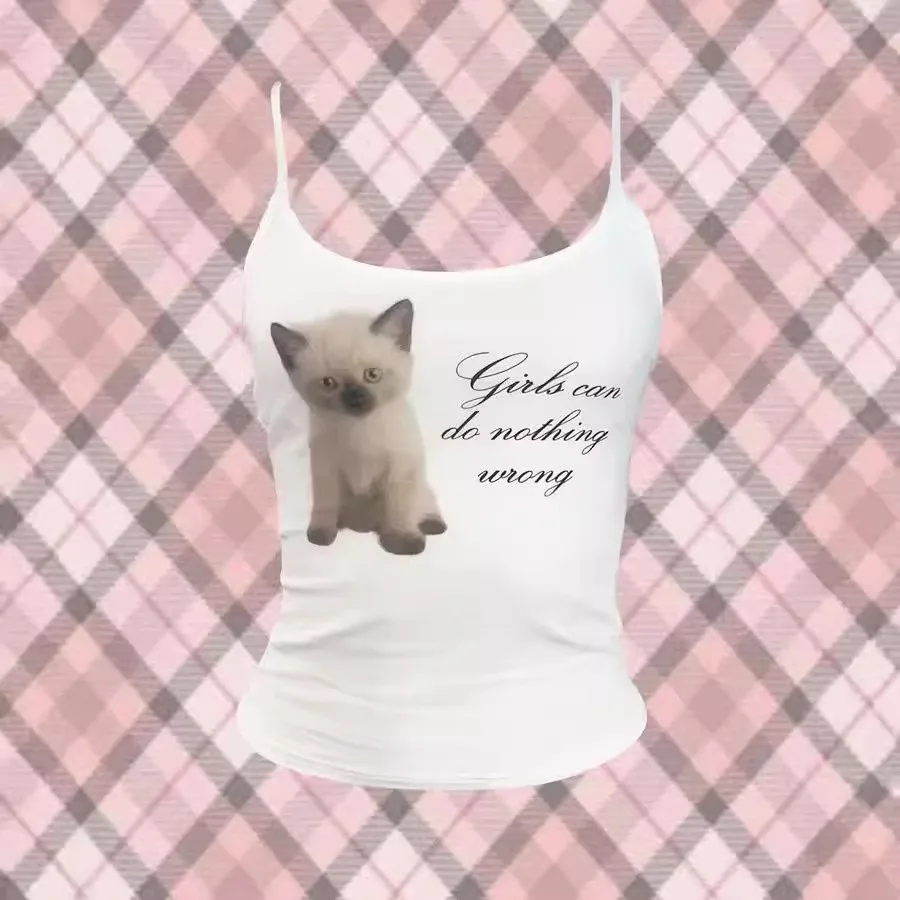 

Cute Letter Print Crop Top Strapl Slim Fit l Women's Summer Faionable Breathable ort Svel Vest