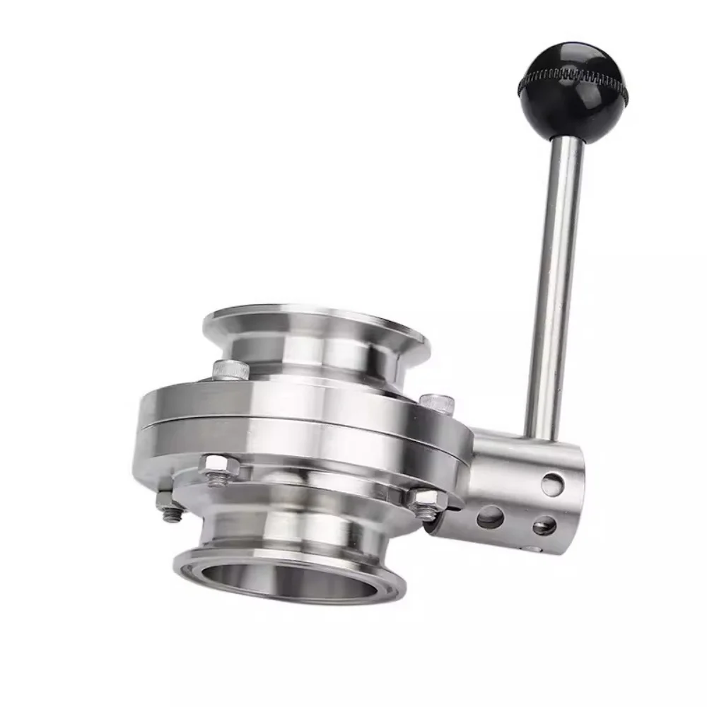 

1"(25mm) Ferrule 50.5mm Tri Clamp Butterfly Valve Sanitary 304 Stainless Steel For Homebrew Beer Dairy Product