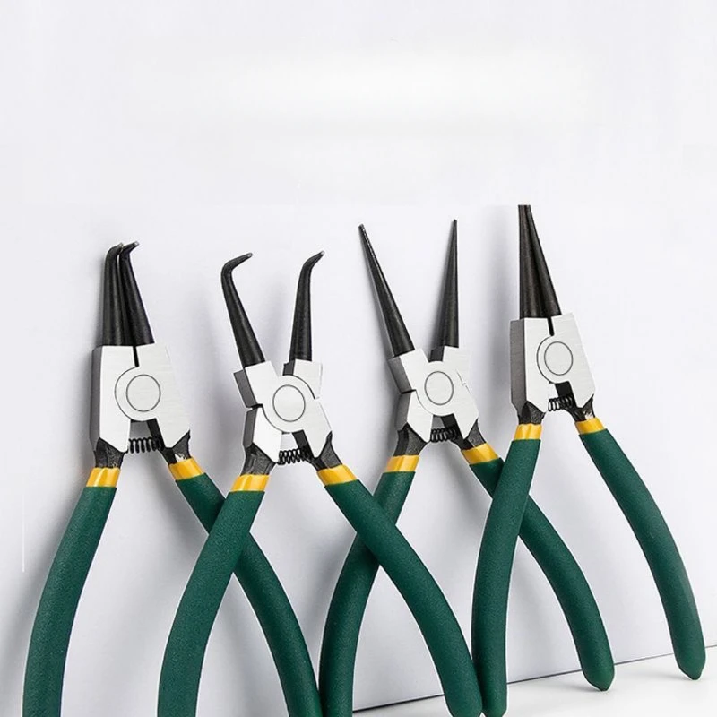 4PCS Multi-Purpose Circlip Pliers Set Snap Ring Pliers Retaining Crimping Pincers Hand Tool for Spring Installation & Removal