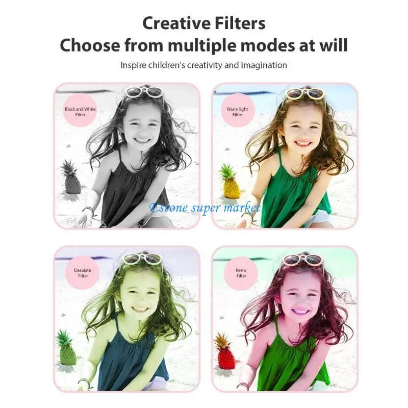 090B Holiday Gift Camera Double Lens 32GB Card Fun Photography Toy Boys Girls 3-8