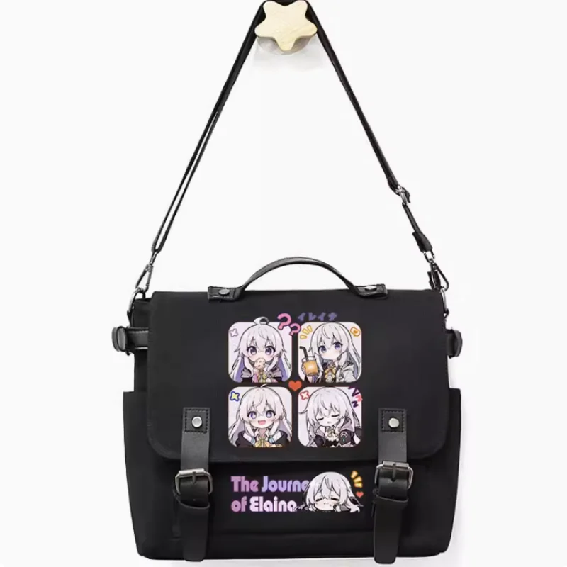 Anime The Journey Of Elaina Bag Belt Decoration School Bag Fashion Leisure Teenagers Student Messenger Handbag