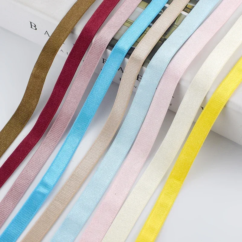 10/20/50Meters Meetee 10mm Colored Elastic Bands Underwear Shoulder Strap Bra Belt Webbing Ribbon DIY Garment Sewing Accessories