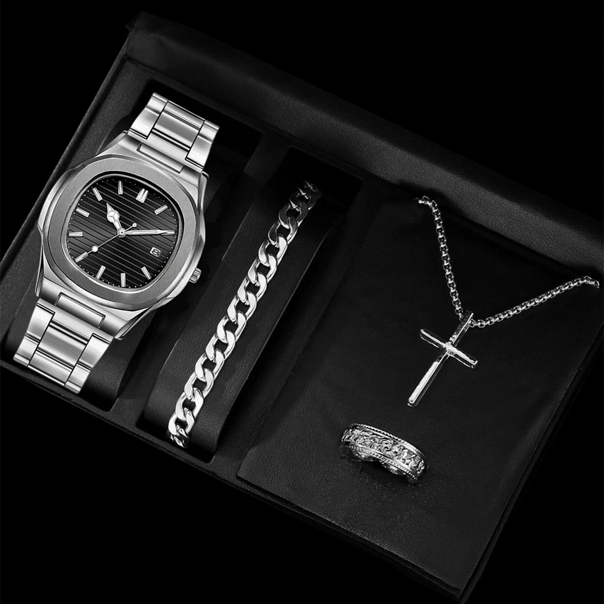 

2/4/5Pcs Men's Watches 2024 Luxury Top Brand Quartz Watches Business Wristwatches Men's Clock Sets Reloj Hombre
