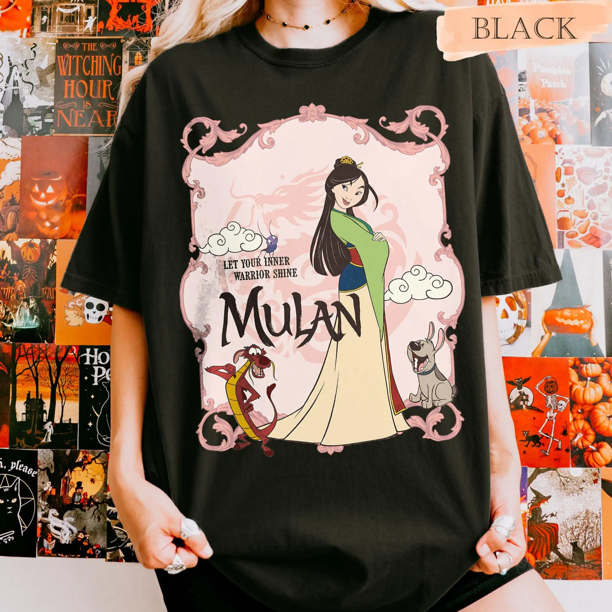 

MINISO Retro Disney Mulan Princess T-shirts Disney Mulan Travel Shirts Disney World Mulan Princess Cute Beautiful Women Men Tees