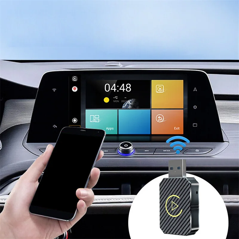 NOWY inteligentny bezprzewodowy adapter Carplay Android Auto CarPlay AI Box Plug & Play klucz bezprzewodowy do przewodowych samochodów CarPlay/Andriod Auto