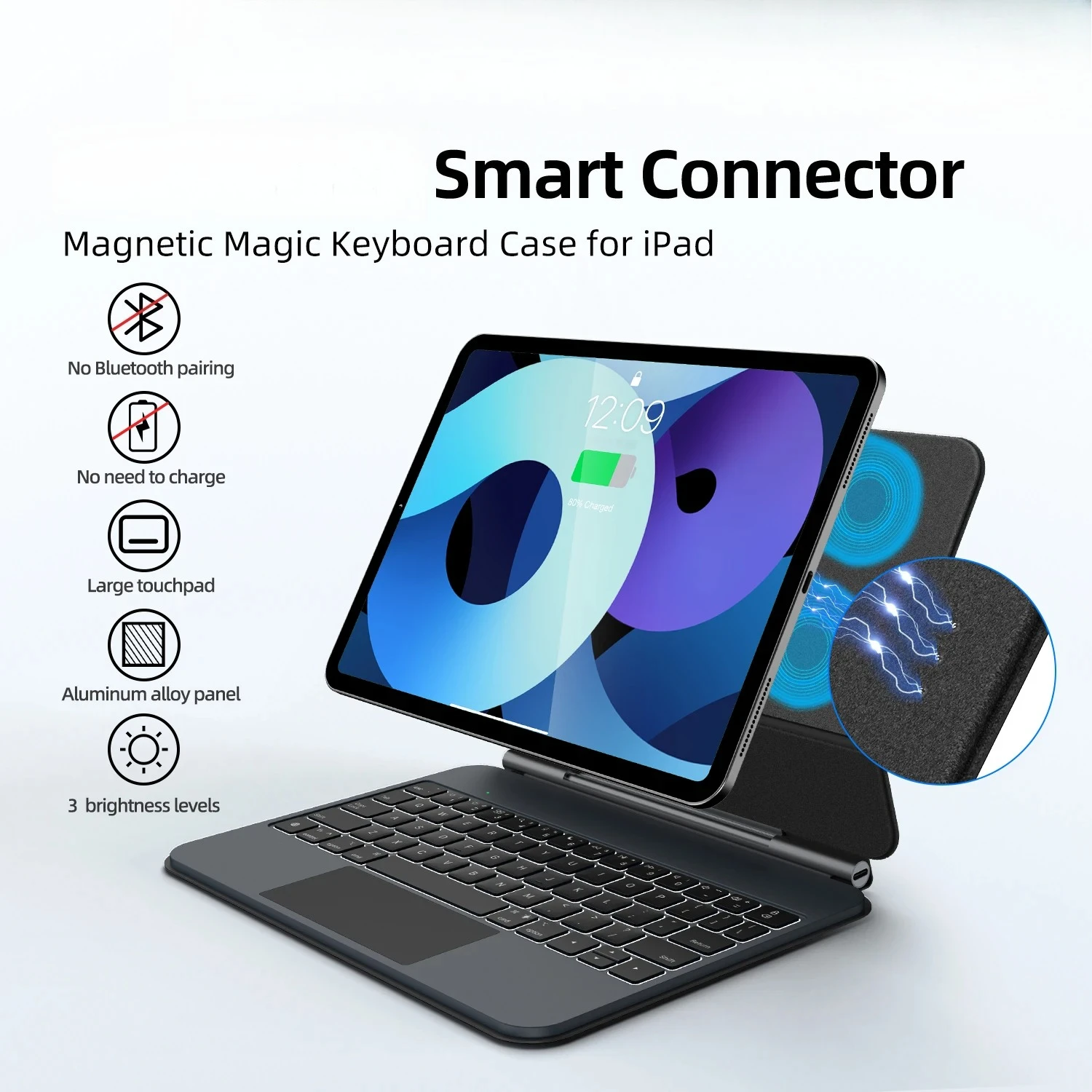 

Magic Keyboard Case for IPad Pro 11 2024 M4 M3 2025 Air 13 M2 IPad Air 4 Air5 Air6 Multi-touch Touchpad Backlit Keyboard Case