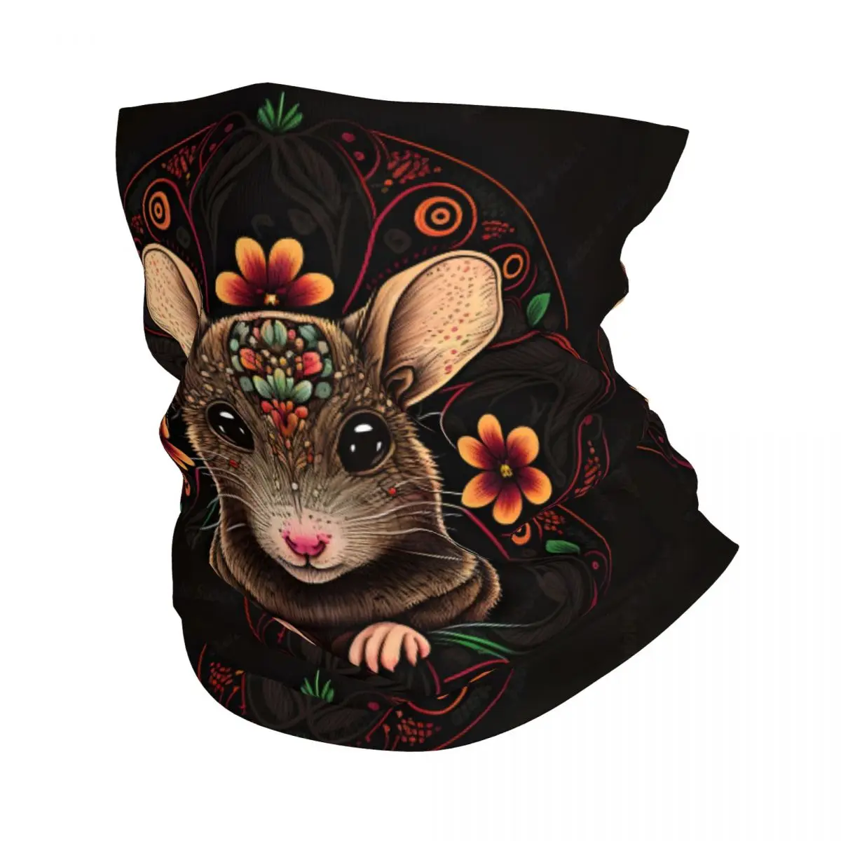 Mouse Hamster Mandala Bandana Neck Cover Wrap Scarf Balaclava Cycling Unisex Adult Breathable