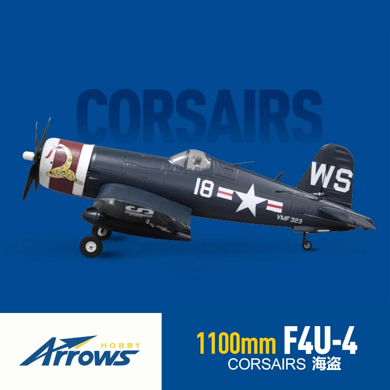 

Электрическая модель с дистанционным управлением Blue Arrow 1100 мм Pirate F4U-4, винт с фиксированным крылом, модель самолета с пропеллером Второй мировой войны.