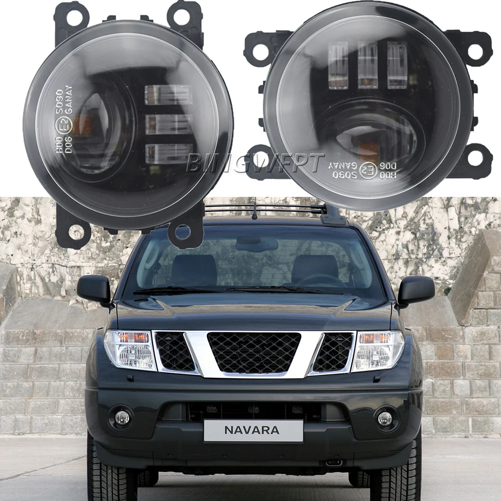 2PCS Car H11 12V Double Led Fog Lights Assembly For Nissan NP300 Navara D40 2004-2014 2015 Daytime Running Lights Headlights PTF