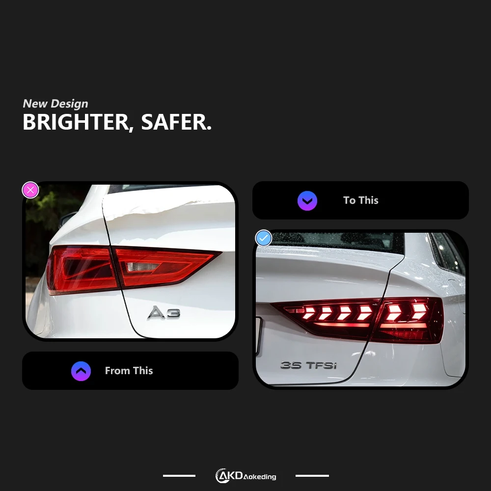 Car Lights for Audi A3 8V Limousine Sedan 2013-2020 LED Auto Taillight Assembly Upgrade Dynamic Turn Signal Lamp Accessories view 3