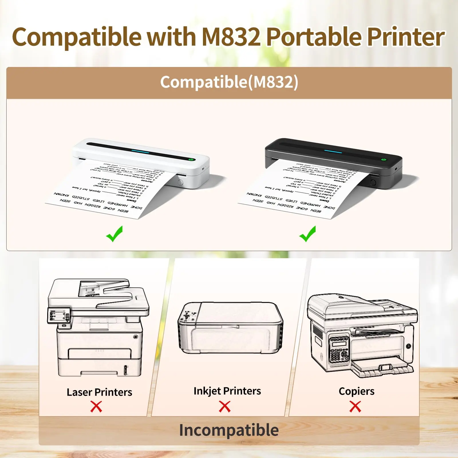 Imagem -03 - Papel de Impressora Térmica Phomemo de Secagem Rápida Bpa M832 M835 M834 M08f