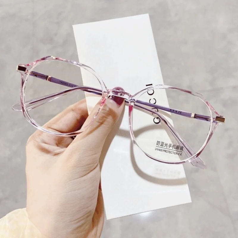 Reading Glasses Women Fashion Anti Blue Light Clear Eyeglasses Girls Ultralight Vintage Polygon Hyperopia Glasses +100 To +400