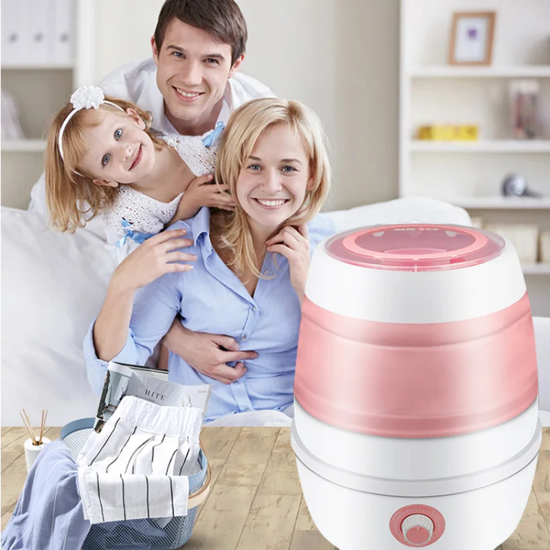 Portable Folding Washing Machine Dehydration Basket Dry Water Electric Washing Machine Small Household 2.6kg Large Capacity