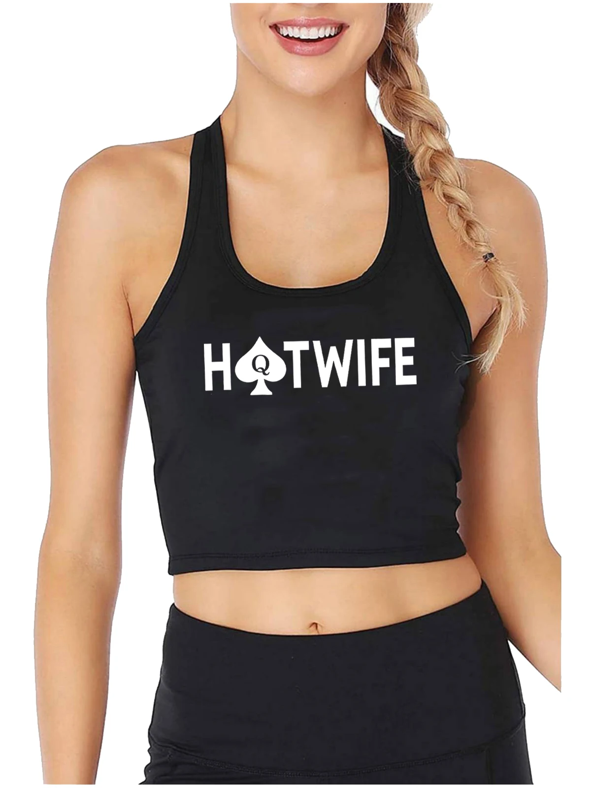 Queen Of Spades Design Hotwife Crop Top canotte stile flirt divertente da donna canotta da allenamento Naughty estiva