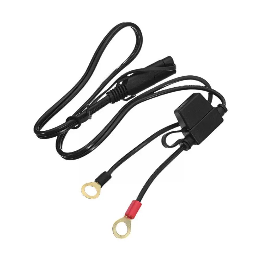 Bloopow 18AWG SAE 2-Pin Quick Disconnect To O Terminal Harness Connector With 15A Fuse For Battery Charger Cable Conne I6C0