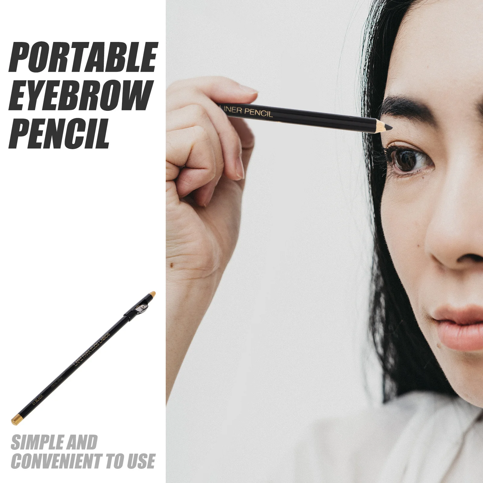 12Pcs Portable Eyebrow Pencil Waterproof Dual Use Eyeliner Eyebrow Pen Builtin Sharpener Matte Finish Women Makeup Brow Pencil