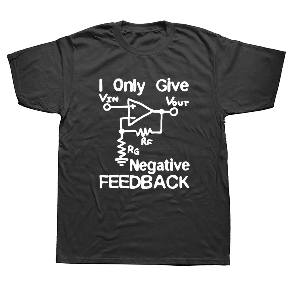 New Funny Cotton Short Sleeve T Shirt Cotton Print Tee I Give Negative Feedback Computer Engineer T-Shirt