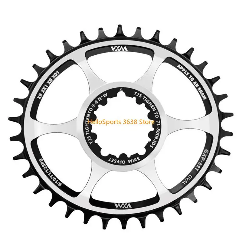 A52F VXM Bike Chainring MTB الدراجة الإزاحة 3MM Substrock GXP OVAL 32T 34T 36T