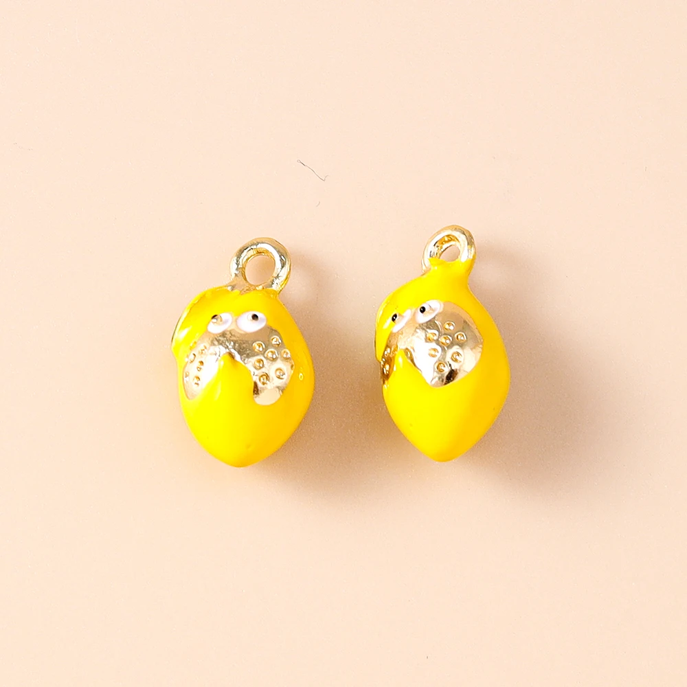 Leslie 5 Stück Niedliche Mini-Fruchtanhänger Apfel Banane Zitrone Traube Charm-Perlen für Marken-Sterlingsilber-Armbänder Schmuckherstellung DIY – Detail 15