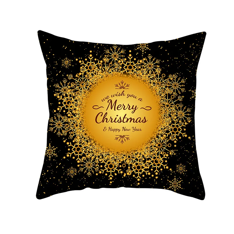 Funda de cojín navideña dorada y negra, funda duradera latable, novedad de 2026, adorno para el hogar, decoración navideña de