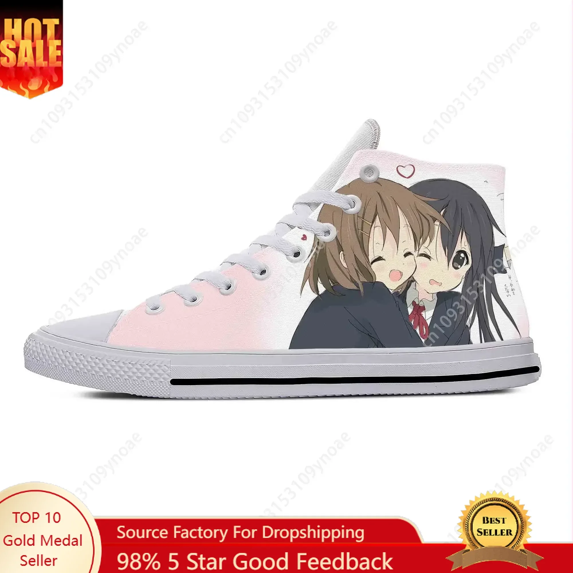 

Anime Manga Cartoon K-On Akiyama Mio Hirasawa Yui Casual Shoes Lightweight High Top Breathable Board Shoes Men Women Sneakers