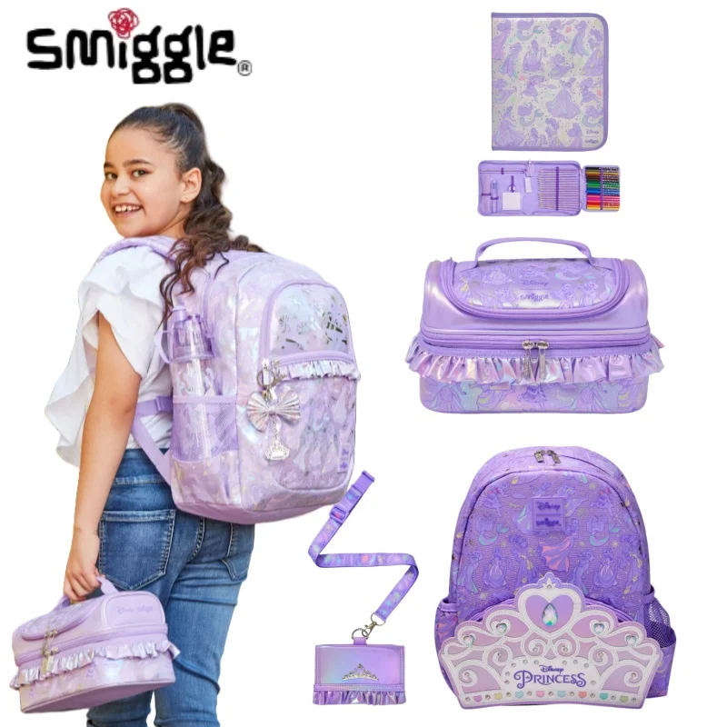 

Hot Sale Australian Smiggle Crown Princess Children'S School Bag Stationery Pen Box Lunch Bag Backpack Student Gift