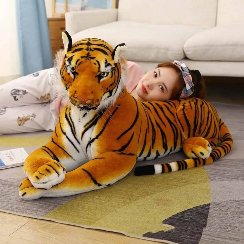 Kids Gifts Wild Animals Jaguar White Tiger Animal Dolls Plush Animal Toy Plush Doll Tiger Stuffed Toys Lifelike Tiger Plush Toy