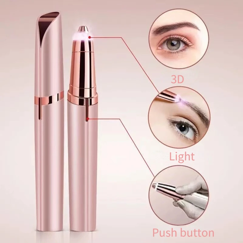 Electric Eyebrow Trimmer for Women Hair Removal Eye Brow Epilator Mini Shaper Shaver Security Painless Razor Eyebrow Scissor Pen