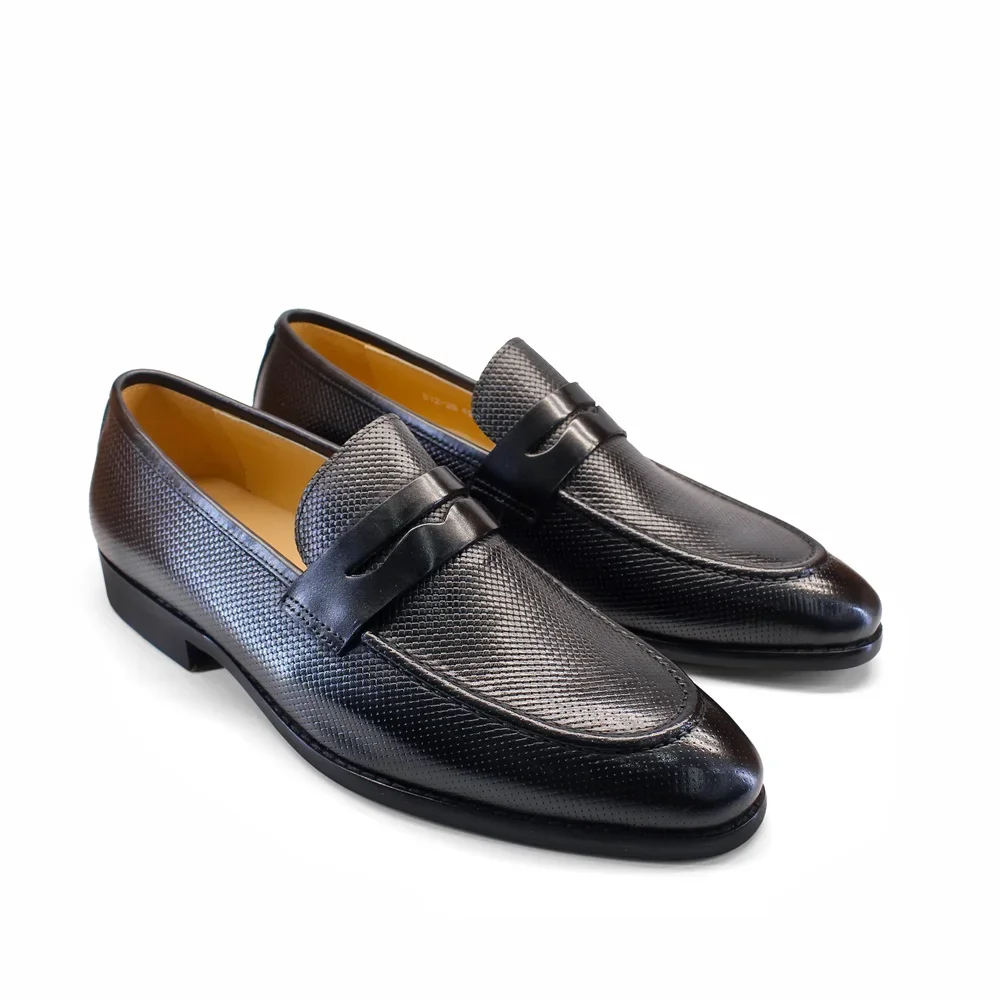 Comfortable Genuine Leather Loafers Casual Shoes with Rubber Sole for Men and Modern Braided Pattern Size 39 to 46 for Men Shoes