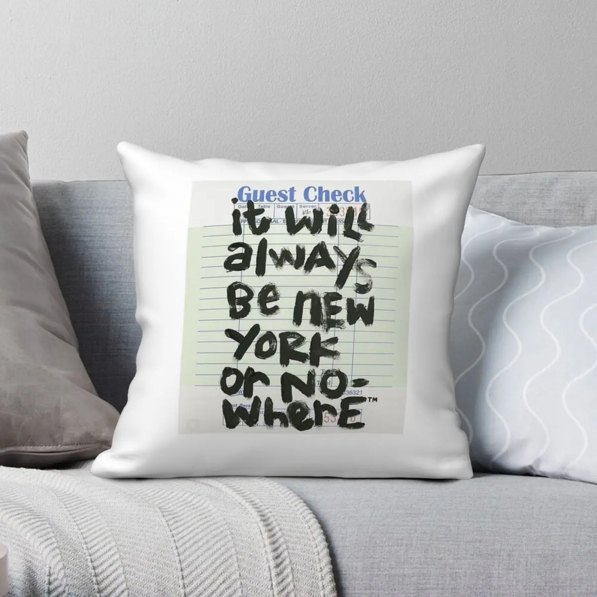 It Will Always Be New York Or Nowhere Square Pillowcase Polyester Linen Velvet Pattern Zip Decor Room Cushion Cover Wholesale
