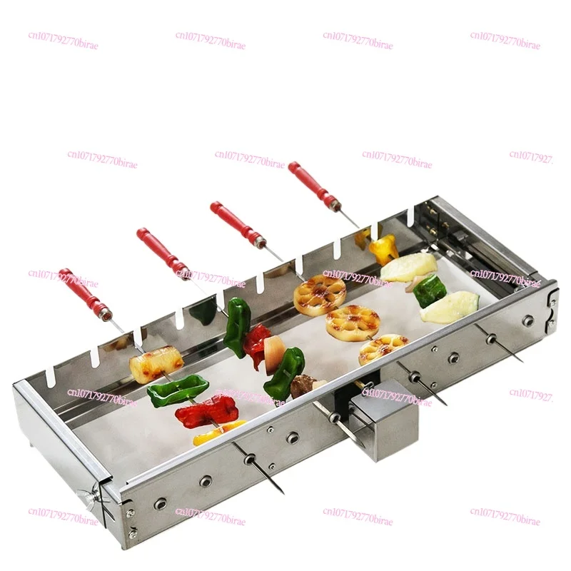 Automatic barbecue flip shelf adjustable width tumble skewer machine 5V can be connected to power bank AC and DC