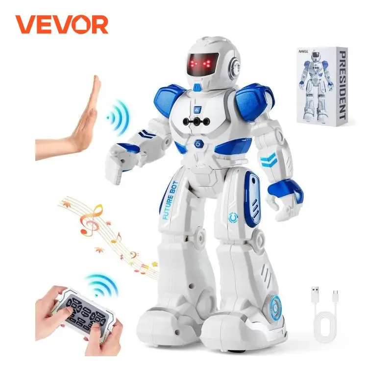 Vevor rc robô ação andando cantando dança figura gesto sensor brinquedos para a idade 3 + crianças meninos meninas presente de aniversário