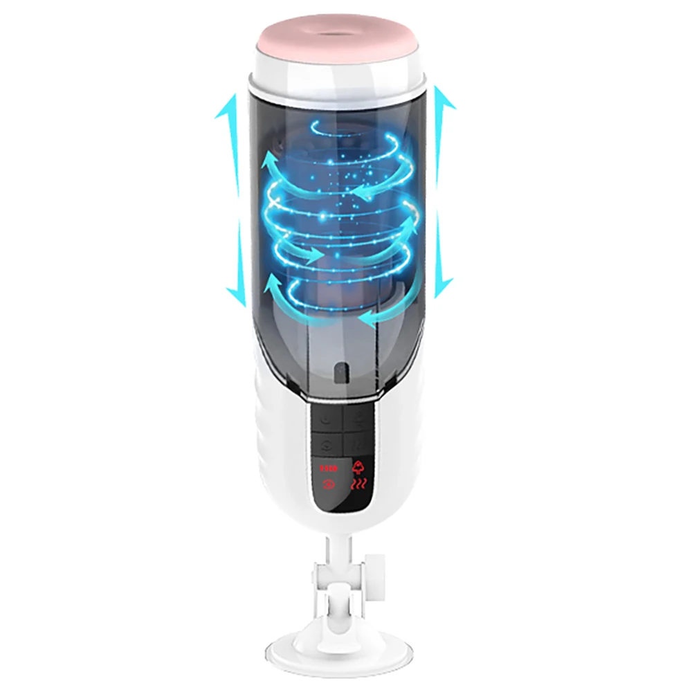 Colorful Light With Suction Male Masturbator Hands Free Pocket Pussy Man Stroker 3D Realistic Sleeve Thrusting Sex Toys