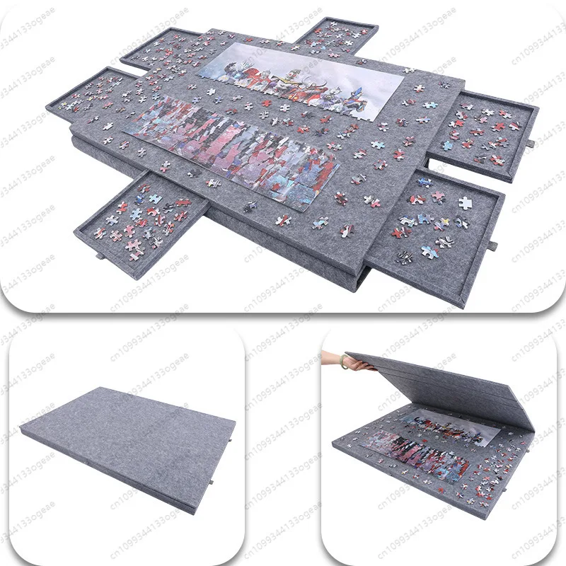 

New Puzzle Classification Felt Board Drawer Foldable Convenient 6 Drawer Bracket Puzzle Board