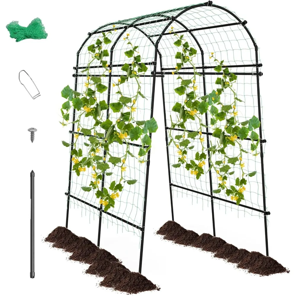 

Garden Arch Trellis for Climbing Plants, 7.5FT Tall Plant Support Archway with PE Coated Metal Structure for Climbing Vine/Vege