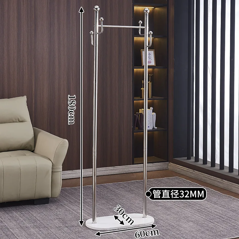 Coat rack Stainless steel floor-to-ceiling household marble Multifunctional drying rack Balcony clothes rack Internet celebrity