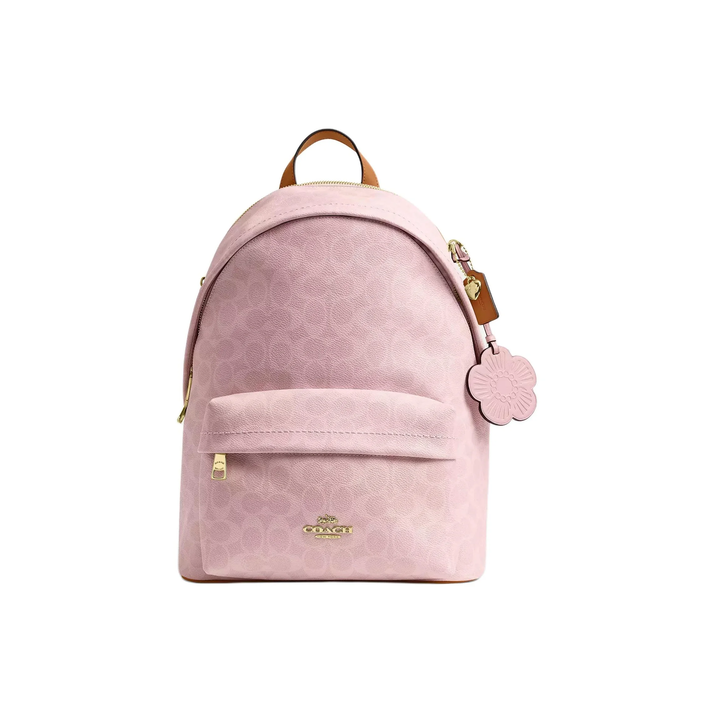 COACH Taylor Iconic Coated Canvas With Smooth Leather And Cow Leather Backpack Small Women's Pink CEF46-IMPO