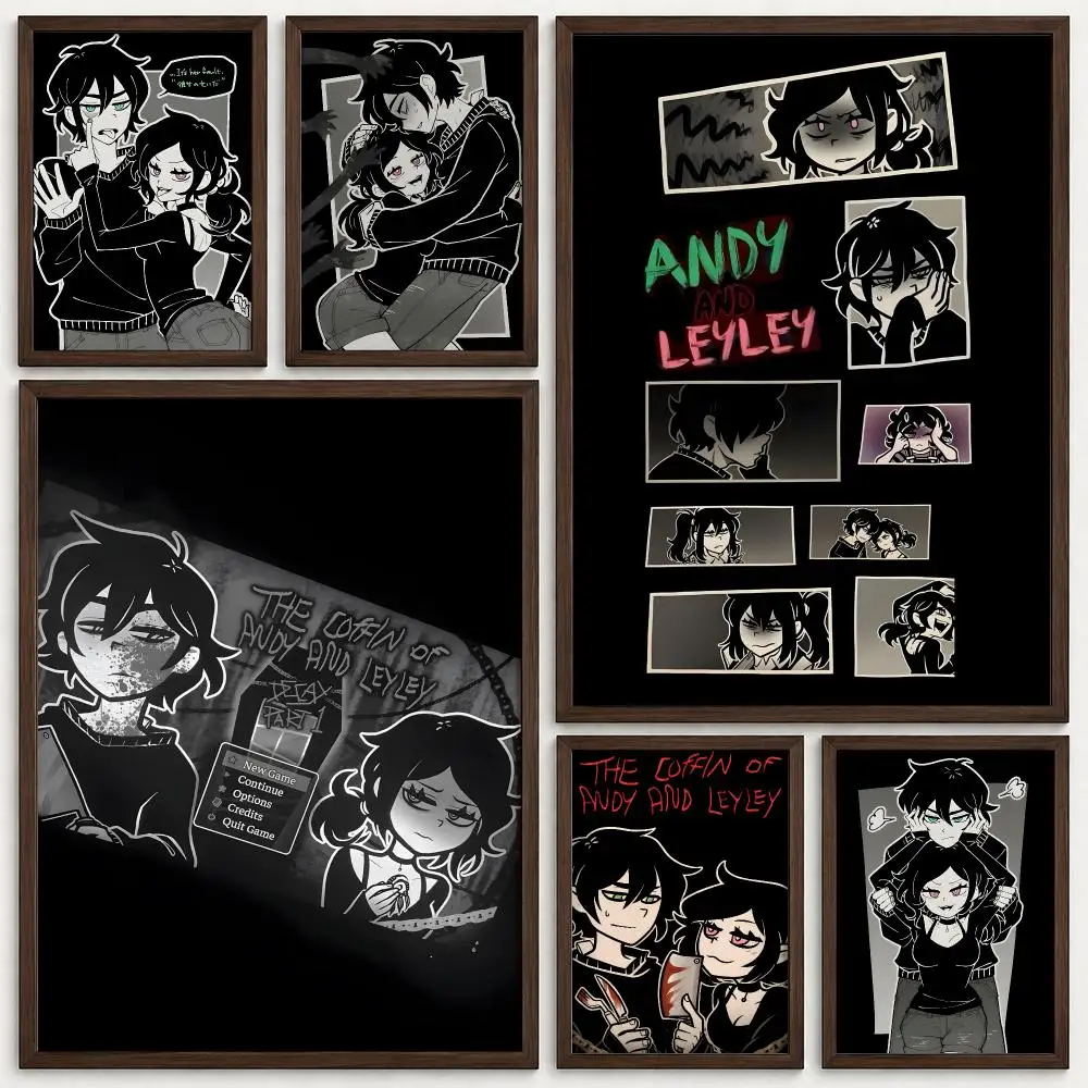 Game The Coffin of Andy and Leyley Poster Self‑Adhesive Waterproof PP Poster Coffee House Bar Wall Art Sticker Room Home Decor
