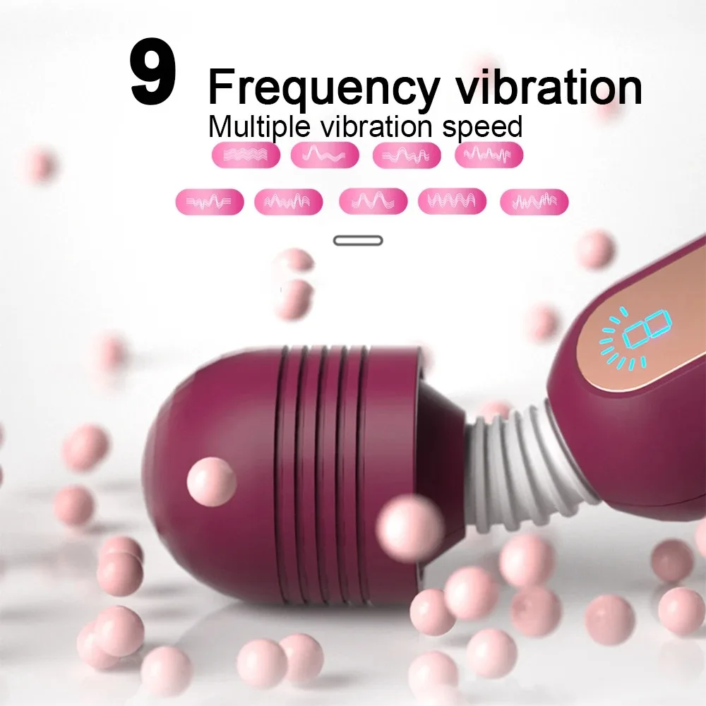 Digital Display Female Masturbation Roller AV Stick Vibrator Speed Regulation Clitoris Stimulator Sex Tool for Adults