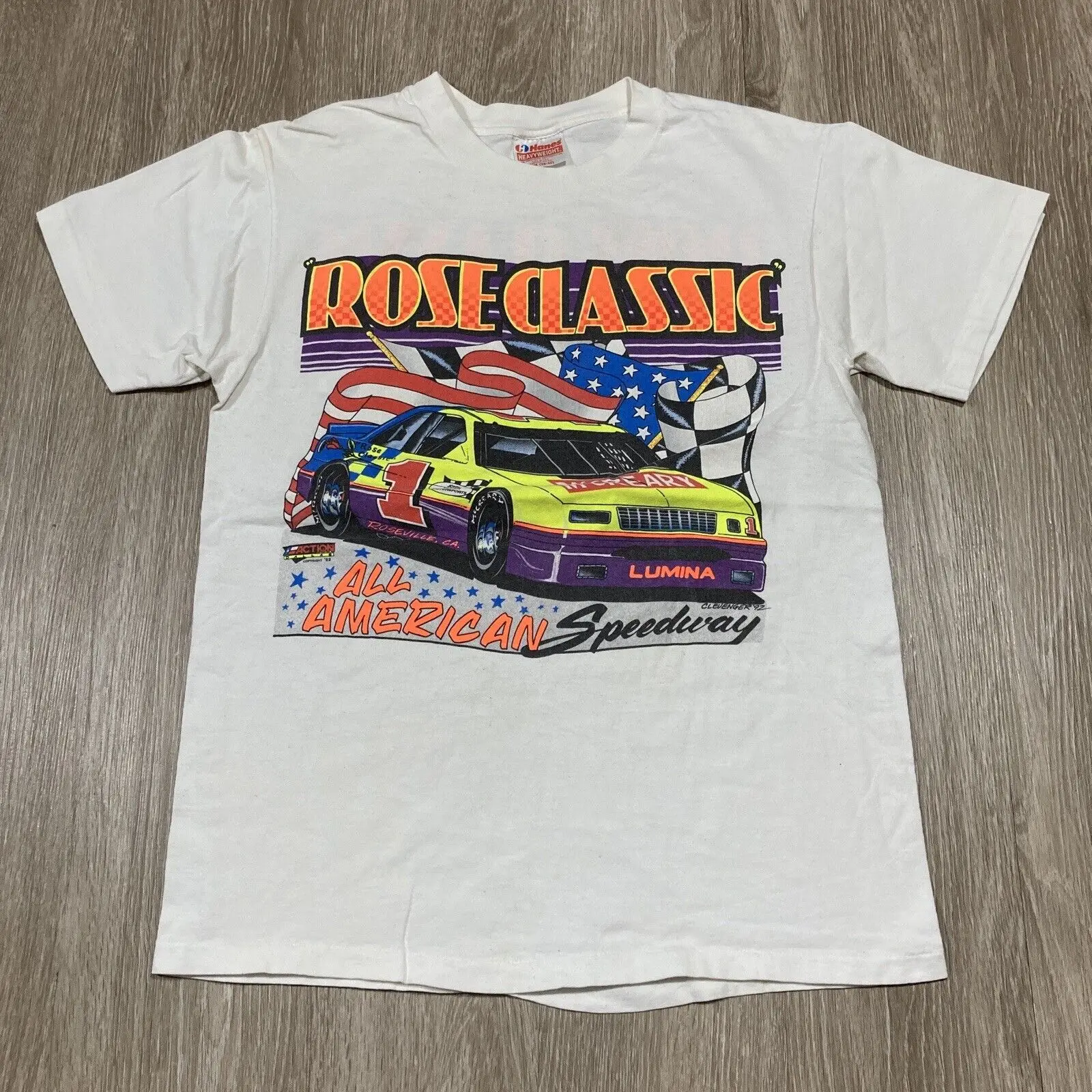 Racing Shirt M Vintage 90s 00s All American Speedway Race Car Rose Classic Tee