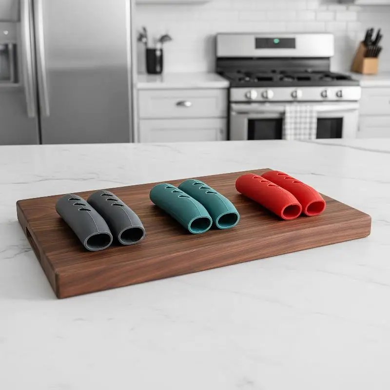 1 Pair Silicone Heat Insulation Pot Handle Cover Anti Slip Pot Clip Holder For Steamer Casserole Pan Kitchen Protective Gadget