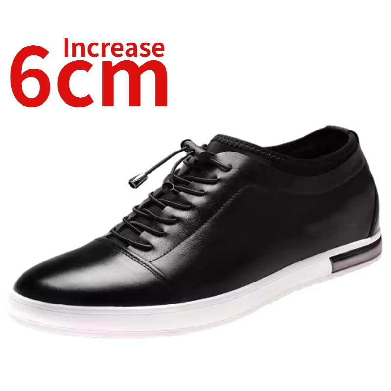 

Genuine Leather Height Increase 6cm Shoes for Men Business Casual Sports Elevator Leather Shoes Invisible Heightening Shoes Male