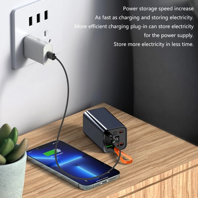 100W vermogen Draagbare lasoplaadbehuizing Type C PowerBank-behuizing Mobiele nood-PowerBank-behuizing Geen batterij