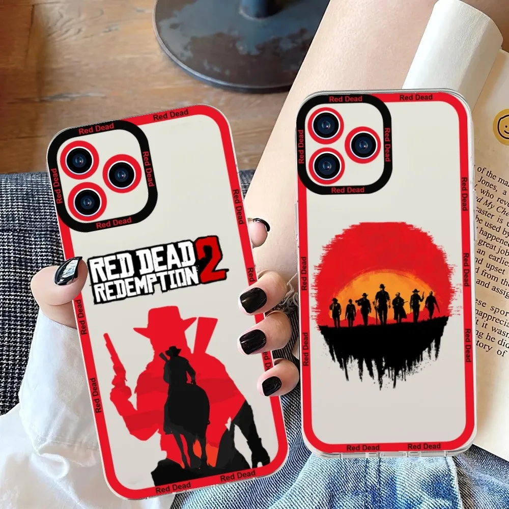 Red Dead Redemption 2 Phone Case For iPhone 11 12 Mini 13 14 15 Pro Max Transparent Shell