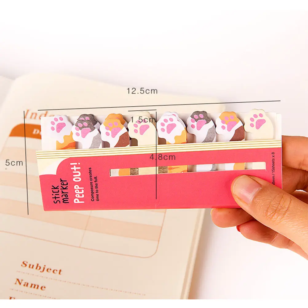 2Pcs Portable Memo Pad Set For Teacher Classroom Materials Book Assorted Kawaii Animal Page Flags Self-stick