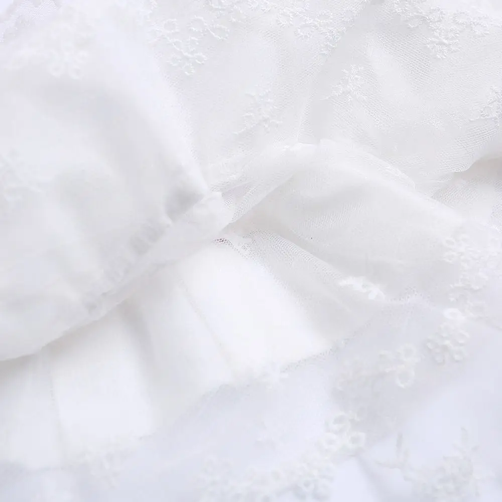 

Кружевная мини-юбка с вышитыми цветами, прозрачная нерегулярная юбка на шнуровке с оборками Y2K, уличная одежда, юбки с рюшами в стиле Харадзюку