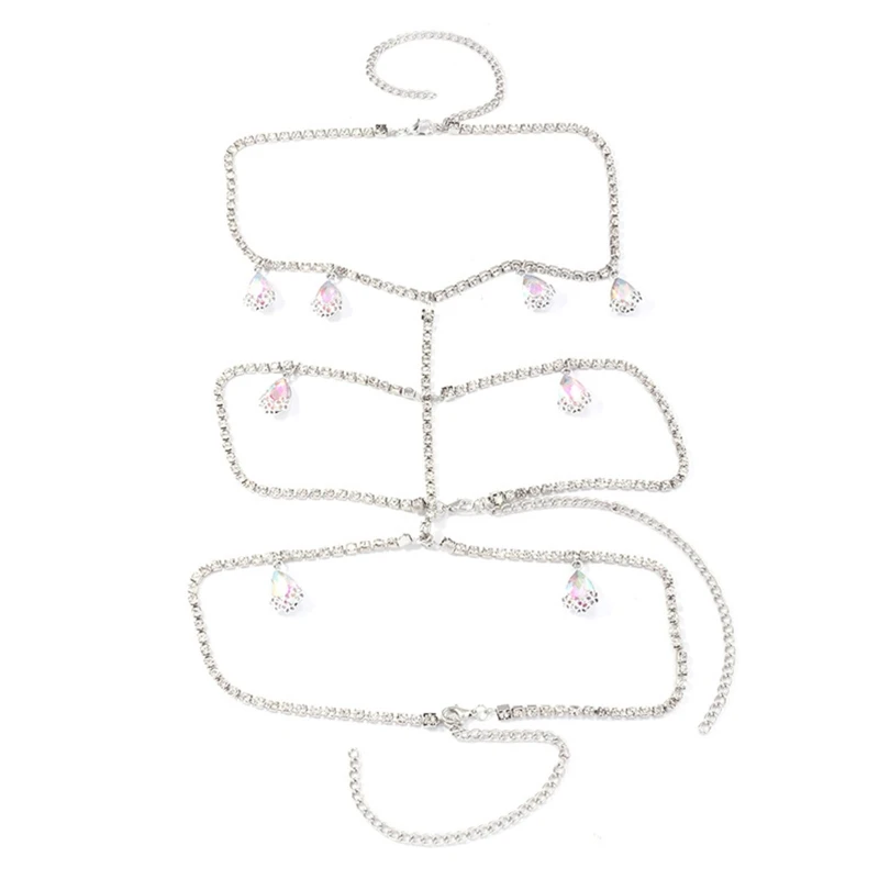 New Gothic Leg Chain Belt for Rhinestone Multi Layer Thigh Chain Party Decor for Lad