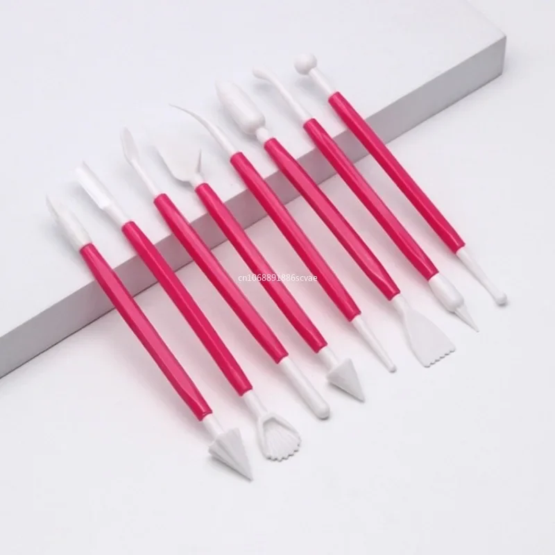 8pcs/set Double Headed Cake Carving Cutter Pen Set Baking Group Fondant Making Cutting Clay Color Soft Diy Tool Cake Tools нож