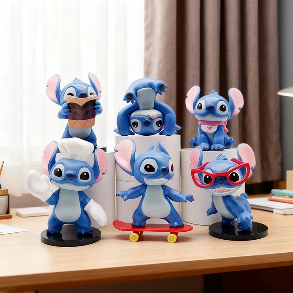 Disney Stitch Action Figure Doll Mystery Blind Box Surprise Collectible Toy Figure Display Desktop Decorations Kids' Favor